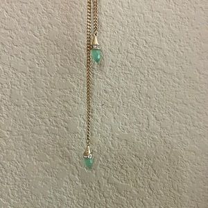 Long necklace with beads - uneven ends
